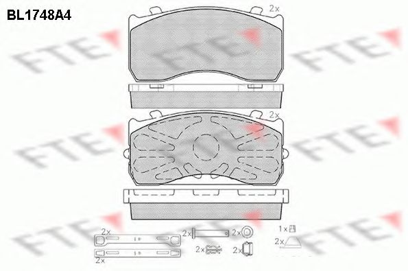 Комплект тормозных колодок, дисковый тормоз FTE BL1748A4