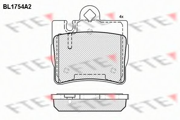 Комплект тормозных колодок, дисковый тормоз FTE BL1754A2