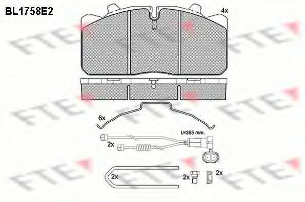 Комплект тормозных колодок, дисковый тормоз FTE BL1758E2