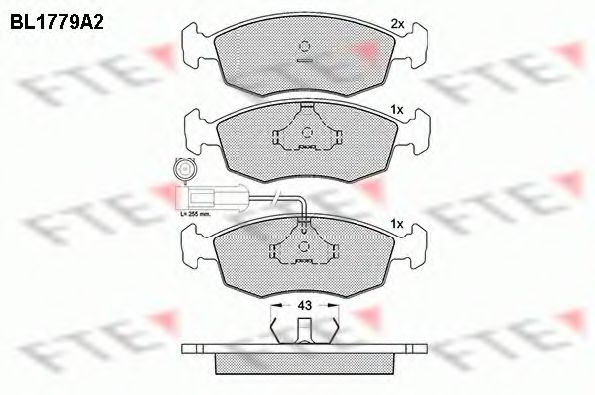 Комплект тормозных колодок, дисковый тормоз FTE BL1779A2