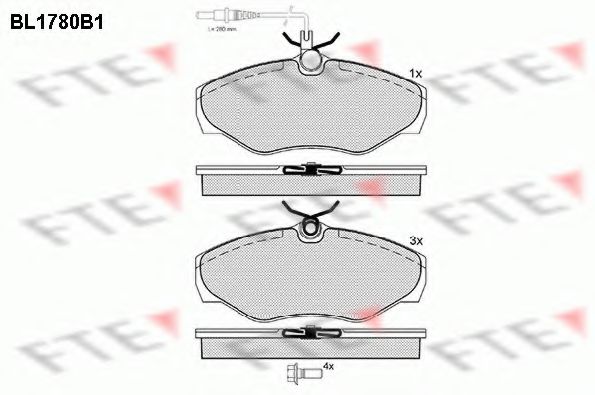 Комплект тормозных колодок, дисковый тормоз FTE BL1780B1