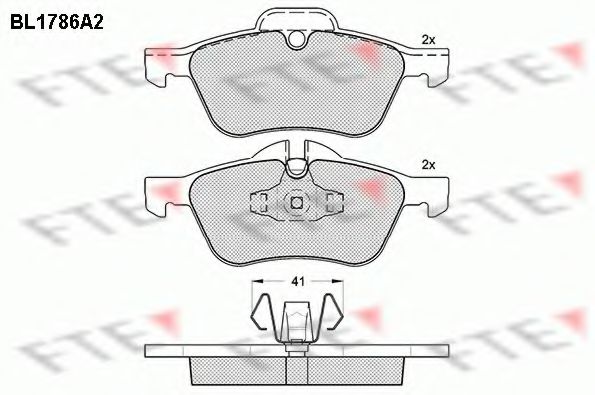 Комплект тормозных колодок, дисковый тормоз FTE BL1786A2