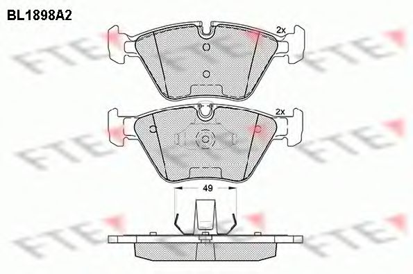 Комплект тормозных колодок, дисковый тормоз FTE BL1898A2