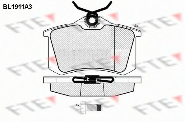 Комплект тормозных колодок, дисковый тормоз FTE BL1911A3