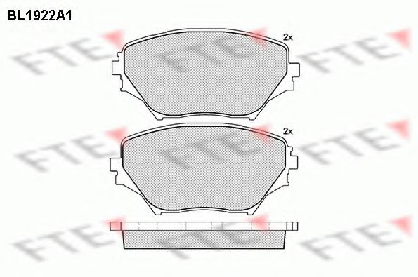 Комплект тормозных колодок, дисковый тормоз FTE BL1922A1