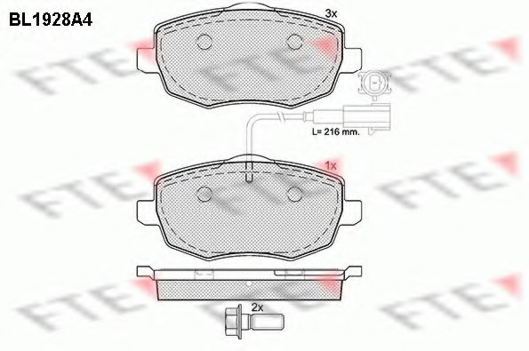 Комплект тормозных колодок, дисковый тормоз FTE BL1928A4