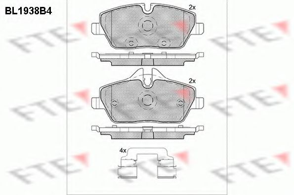 Комплект тормозных колодок, дисковый тормоз FTE BL1938B4