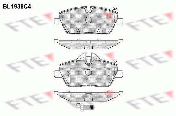 Комплект тормозных колодок, дисковый тормоз FTE BL1938C4