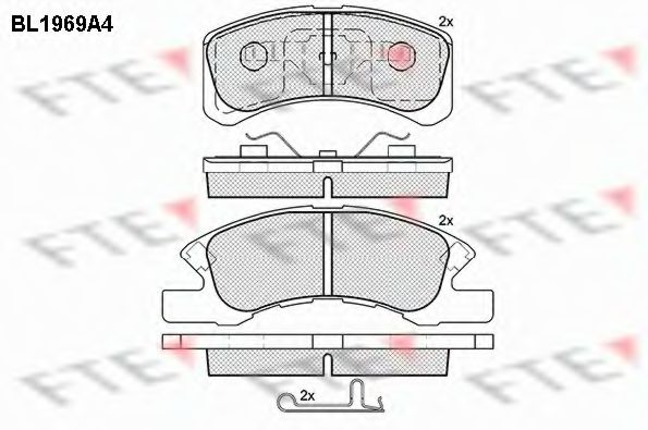 Комплект тормозных колодок, дисковый тормоз FTE BL1969A4