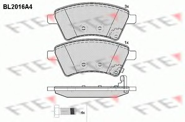 Комплект тормозных колодок, дисковый тормоз FTE BL2016A4