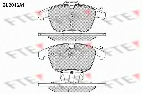 Комплект тормозных колодок, дисковый тормоз FTE BL2046A1