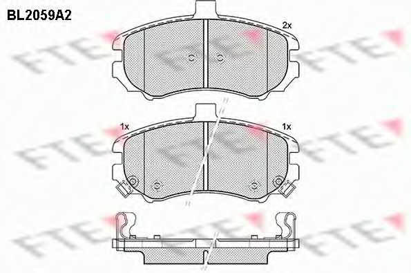 Комплект тормозных колодок, дисковый тормоз FTE BL2059A2