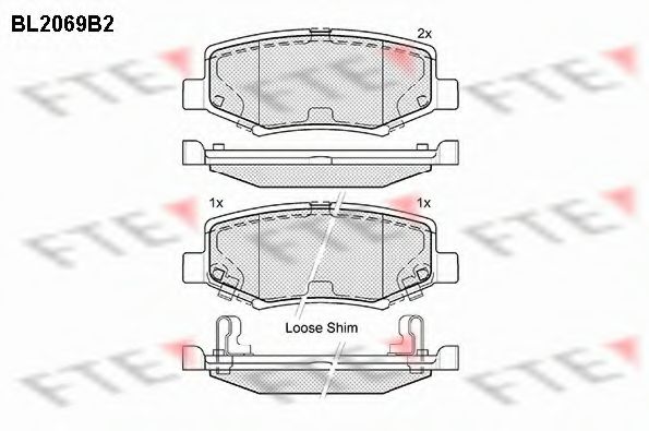 Комплект тормозных колодок, дисковый тормоз FTE 25655