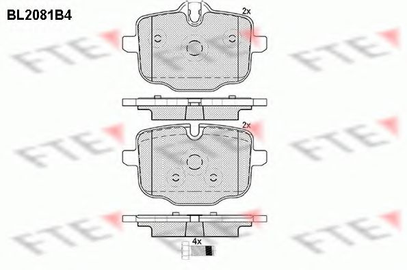 Комплект тормозных колодок, дисковый тормоз FTE BL2081B4