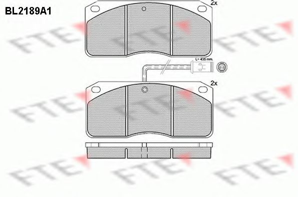 Комплект тормозных колодок, дисковый тормоз FTE BL2189A1