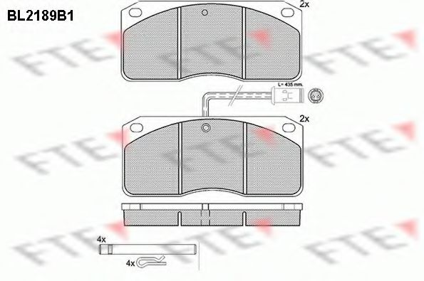 Комплект тормозных колодок, дисковый тормоз FTE BL2189B1