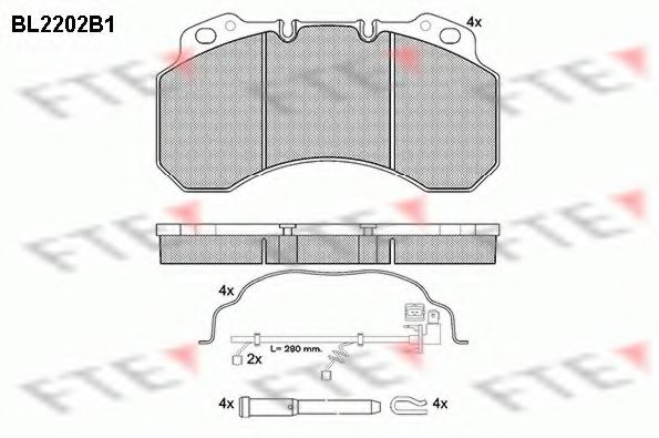 Комплект тормозных колодок, дисковый тормоз FTE BL2202B1