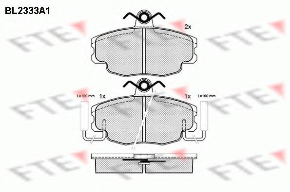 Комплект тормозных колодок, дисковый тормоз FTE BL2333A1