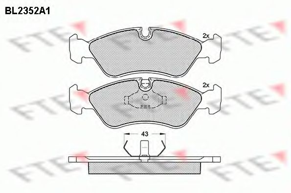 Комплект тормозных колодок, дисковый тормоз FTE BL2352A1