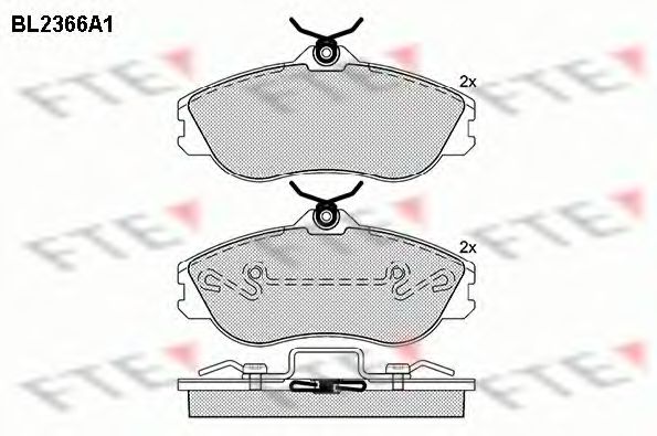 Комплект тормозных колодок, дисковый тормоз FTE BL2366A1