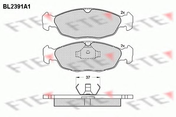 Комплект тормозных колодок, дисковый тормоз FTE BL2391A1