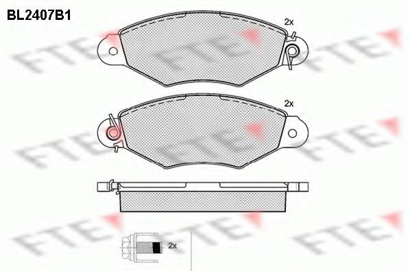 Комплект тормозных колодок, дисковый тормоз FTE BL2407B1