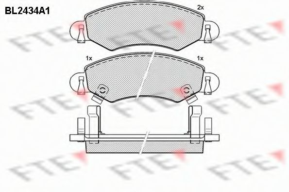 Комплект тормозных колодок, дисковый тормоз FTE BL2434A1
