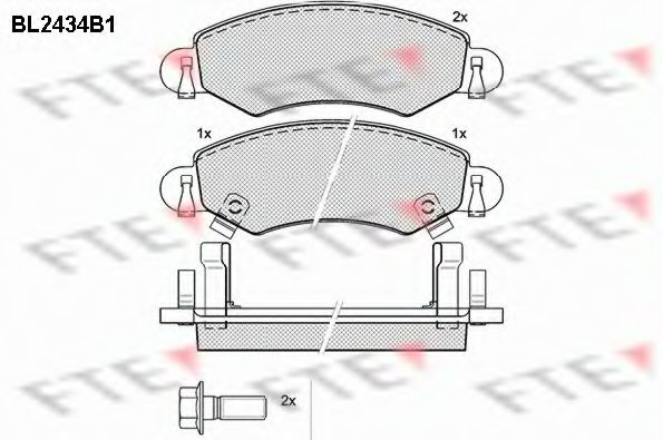 Комплект тормозных колодок, дисковый тормоз FTE BL2434B1