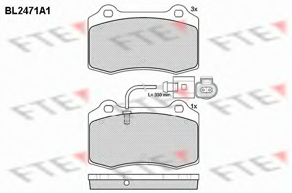 Комплект тормозных колодок, дисковый тормоз FTE BL2471A1