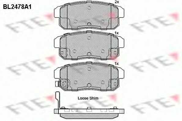 Комплект тормозных колодок, дисковый тормоз FTE BL2478A1