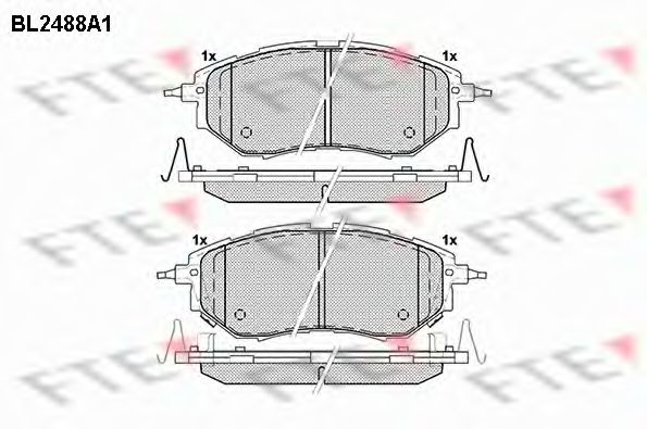 Комплект тормозных колодок, дисковый тормоз FTE BL2488A1