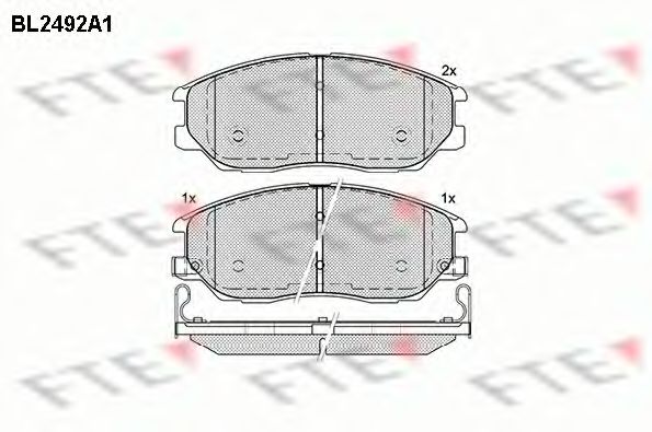 Комплект тормозных колодок, дисковый тормоз FTE BL2492A1