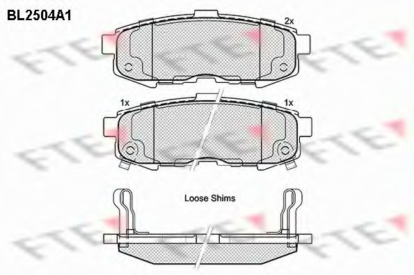 Комплект тормозных колодок, дисковый тормоз FTE BL2504A1
