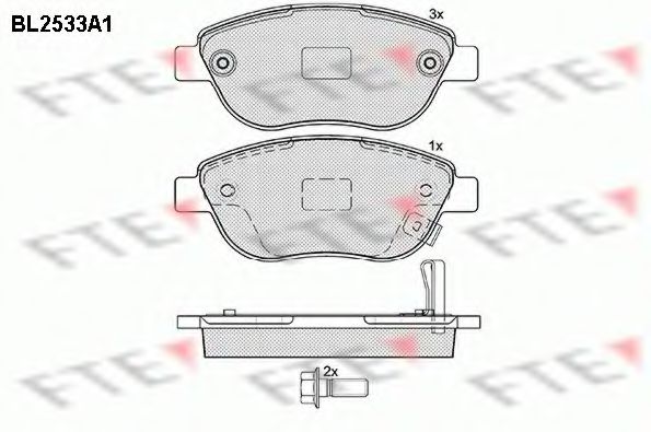 Комплект тормозных колодок, дисковый тормоз FTE BL2533A1