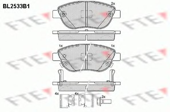 Комплект тормозных колодок, дисковый тормоз FTE 25802