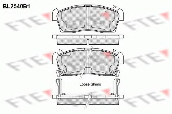 Комплект тормозных колодок, дисковый тормоз FTE BL2540B1