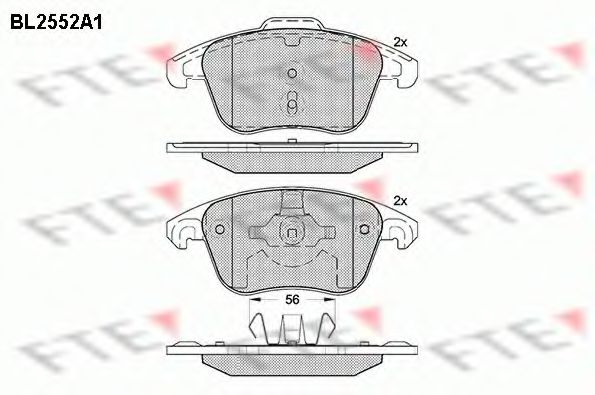 Комплект тормозных колодок, дисковый тормоз FTE BL2552A1