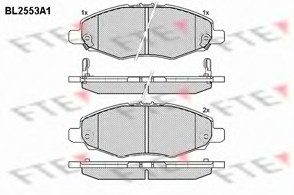 Комплект тормозных колодок, дисковый тормоз FTE BL2553A1