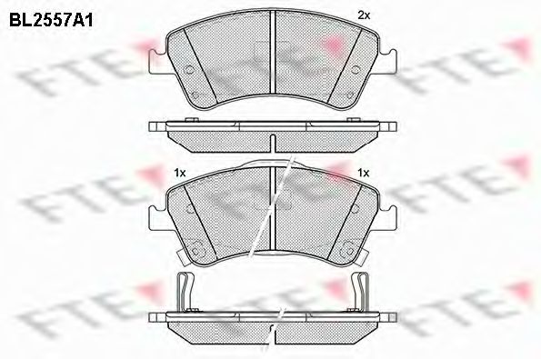 Комплект тормозных колодок, дисковый тормоз FTE BL2557A1