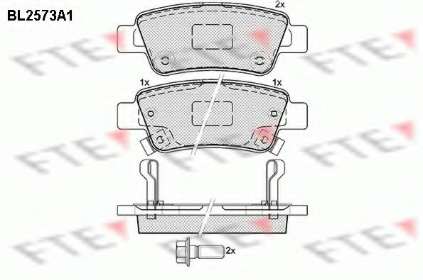 Комплект тормозных колодок, дисковый тормоз FTE BL2573A1