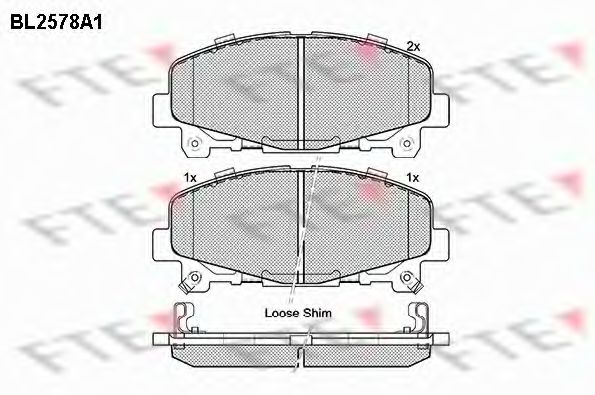 Комплект тормозных колодок, дисковый тормоз FTE BL2578A1