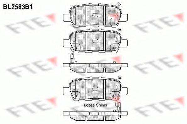 Комплект тормозных колодок, дисковый тормоз FTE BL2583B1