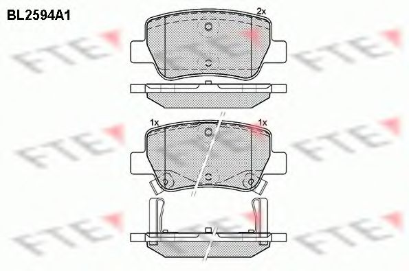 Комплект тормозных колодок, дисковый тормоз FTE BL2594A1