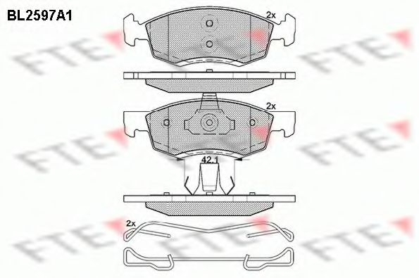 Комплект тормозных колодок, дисковый тормоз FTE BL2597A1