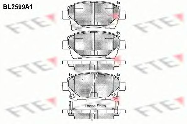 Комплект тормозных колодок, дисковый тормоз FTE BL2599A1