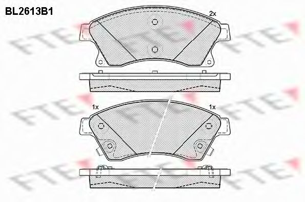 Комплект тормозных колодок, дисковый тормоз FTE BL2613B1