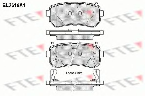 Комплект тормозных колодок, дисковый тормоз FTE BL2619A1