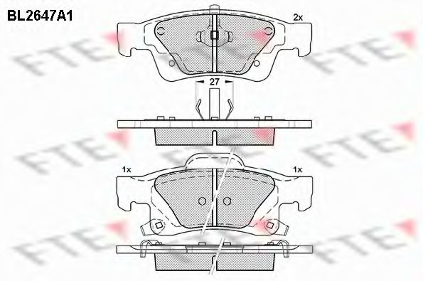 Комплект тормозных колодок, дисковый тормоз FTE BL2647A1