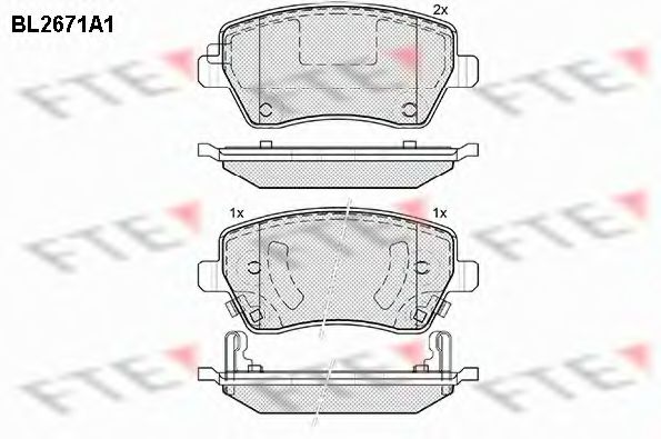 Комплект тормозных колодок, дисковый тормоз FTE BL2671A1