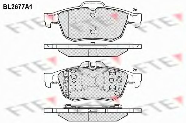 Комплект тормозных колодок, дисковый тормоз FTE BL2677A1